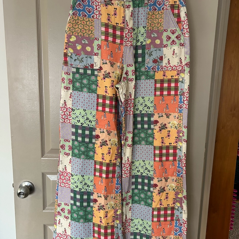 Rachel Antonoff Patchwork Wide-Leg Pants